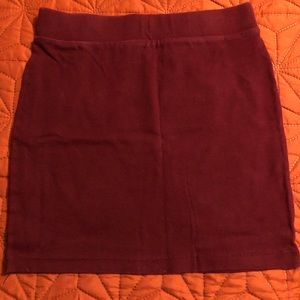 Maroon pencil mini skirt